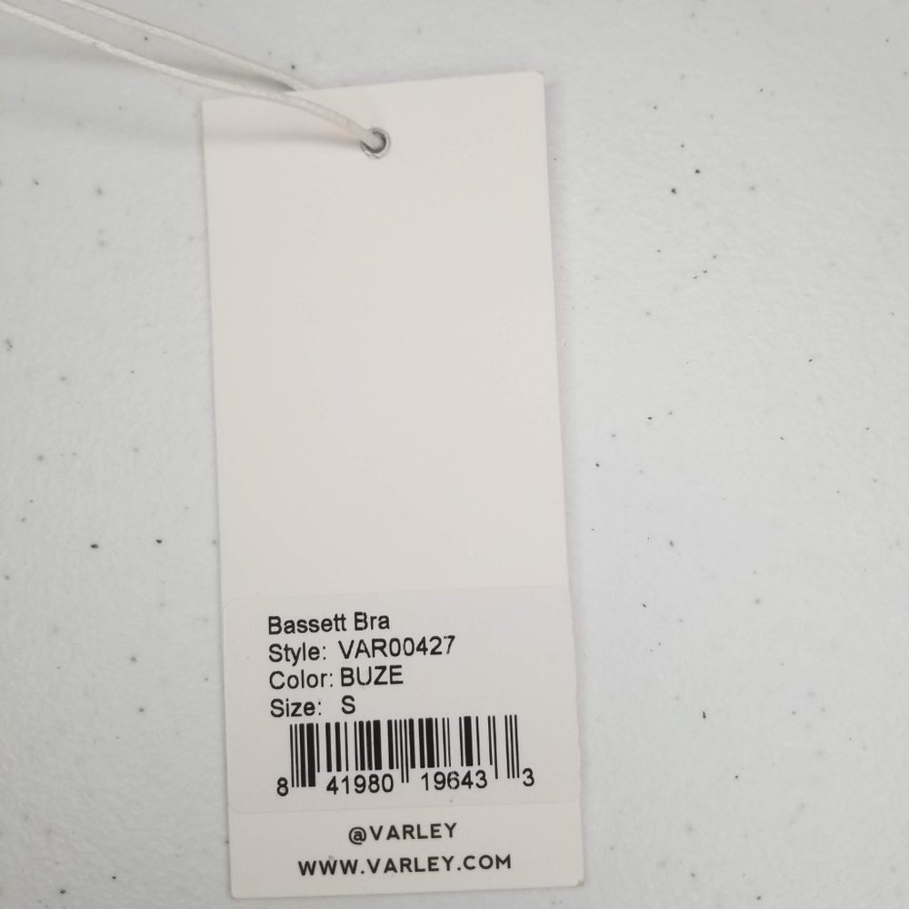 Varley Bassett Bra in Buck Zebra S (Anthropologie) Dark blue Beige NWT - Picture 6 of 9